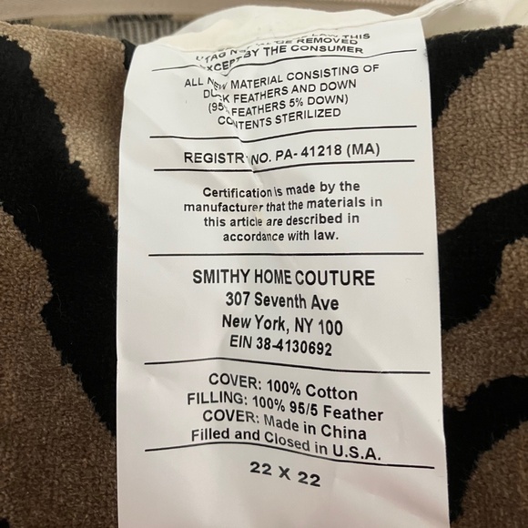 Scalamandré style Velvet Zebra Tiger Striped Pillow by Smithy 19 x 19 Ret.$345 - Picture 5 of 5